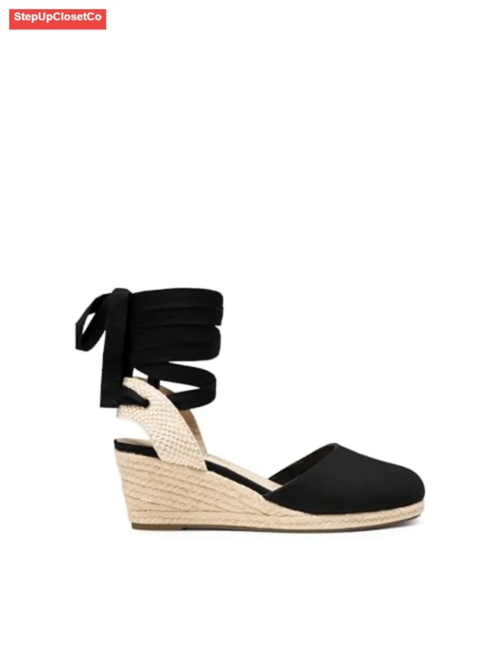 Wedge Sandals Platform Close Toe Espadrilles Strappy Lace Up Casual Dressy